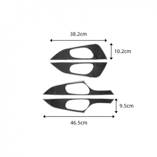 4Pcs Carbon Fiber Interior Door Handle Cover Trim For Nissan Rogue/X-Trail