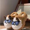 Lightning Dog Cartoon Plush Warm Cotton Slippers Winter Warm Home Indoor Cute Eye Dog Non-slip Cotton Shoes