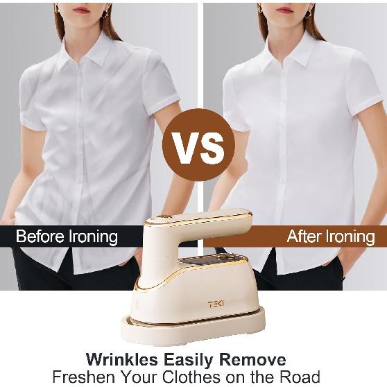 Travel Steamer for Clothes Portable Rotary Garment Iron 1200W Small Travel Steam Iron for Home, Dorm, College, 150ml Water Tank, Foldable Wrinkle
