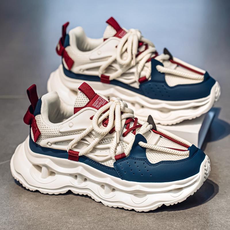 Herren Sportschuhe Vier Jahreszeiten Neu Dicke Sohle Rutschfest Outdoor Freizeit Laufschuhe Studenten Leicht Atmungsaktiv Weiche Sohle Sneaker