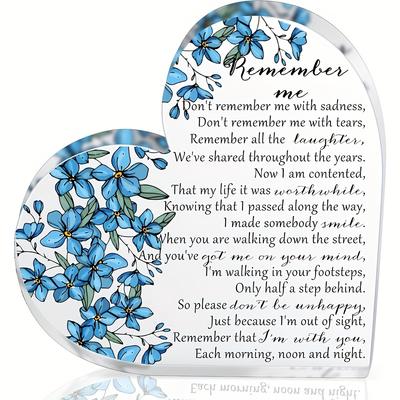 [2D Flat] A Heartfelt Acrylic Heart-Shaped Memorial Gift for Those Grieving The Loss of a Loved One, Serving As a Remembrance Piece for Funerals, Expr