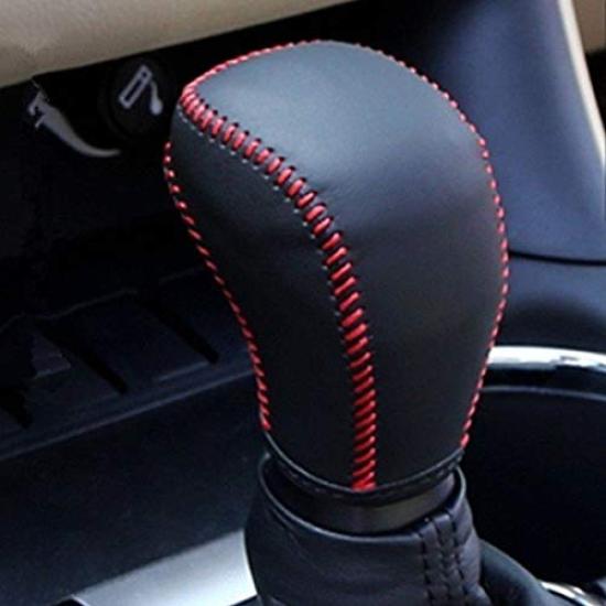 Wellvie Land Cruiser Prado 150 Series Shift Knob Handbrake Cover Accessories Custom Parts x Red & (Black Stitch)