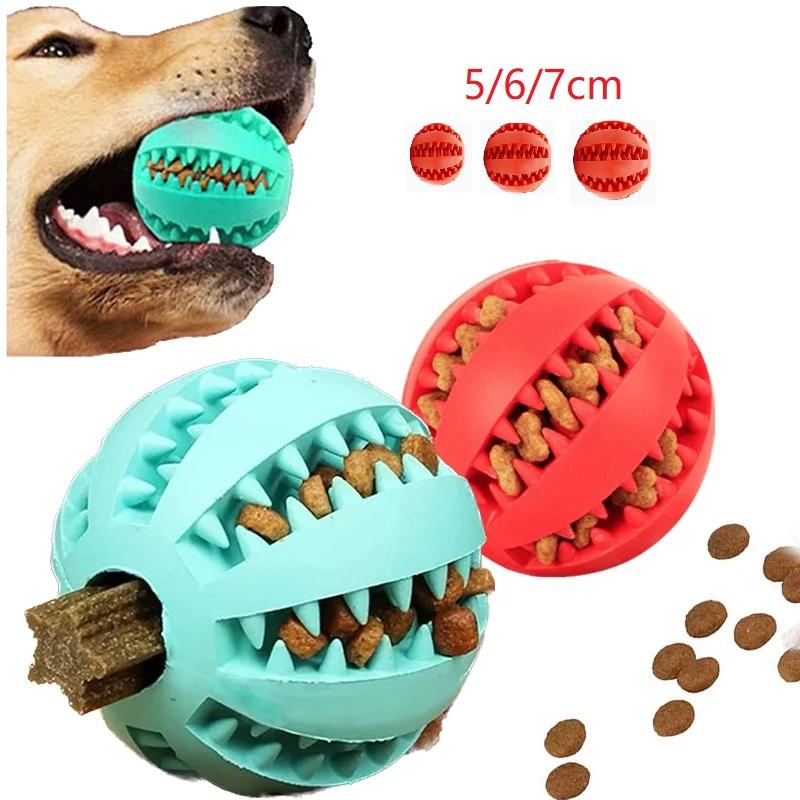 Dog Toy Ball Interactive Rubber Balls Puppy Chewing Toys Pet Tooth Cleaning Ball Cats Pets Food Treat Feeder Silicone Balls Toy
