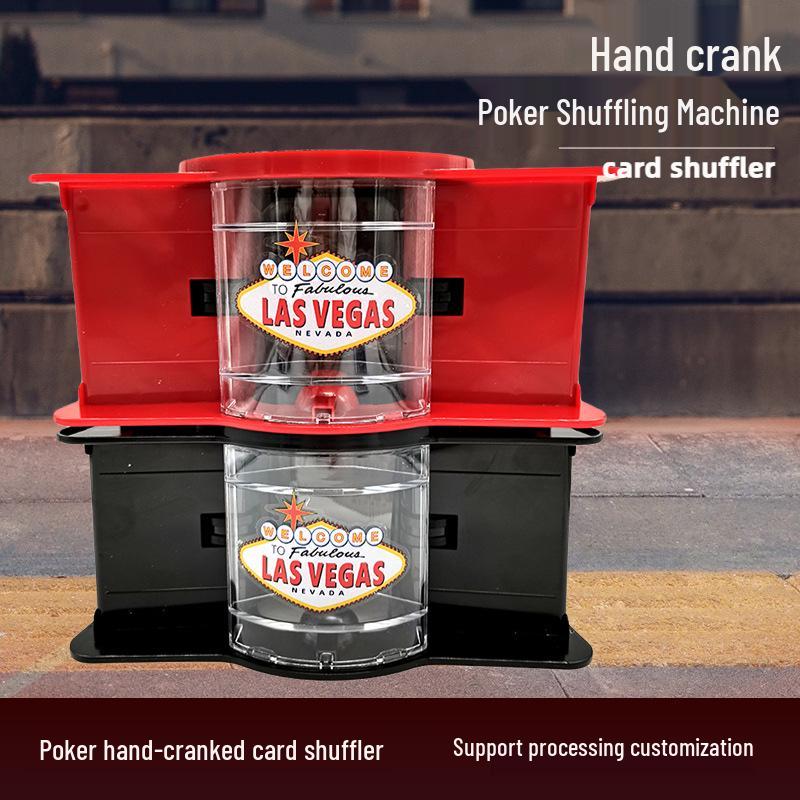 

Hand-Cranked Double-Deck Plastic Poker Card Shuffler красный