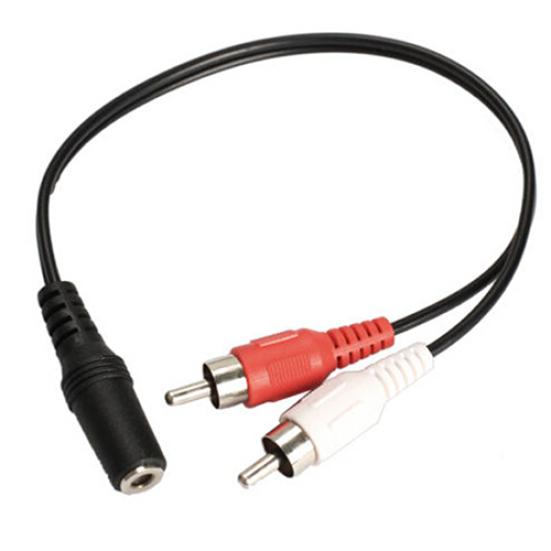 3.5mm 1/8'' Stereo 2 Male RCA Female To Jack Adapter Aux Audio Y