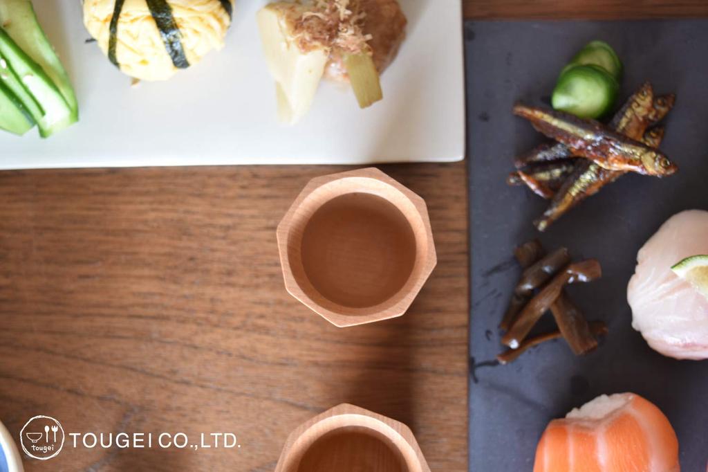 TOUGEI Sake Set and Kasuri Wooden Sake Cup and Sake 25ml 3-Piece (Pure, Shaved, Patterns) Cup, Approx.