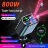 Starry Sky Projector 120W 4-in-1 Car Charger with Retractable Cable & Digital Display