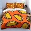 "Taco Pattern Home Decor Set" Bedding Set with 1 Duvet Cover 2 Pillowcases Single Double King Queen, Gift