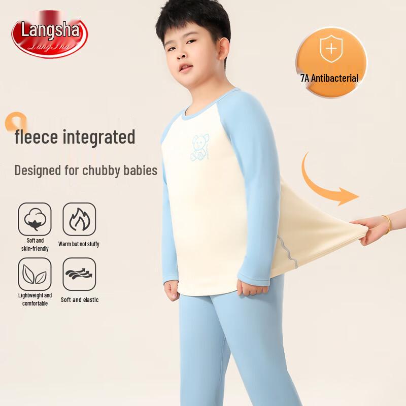 LANGSHA Boys' Plus Size Thermal Underwear Set