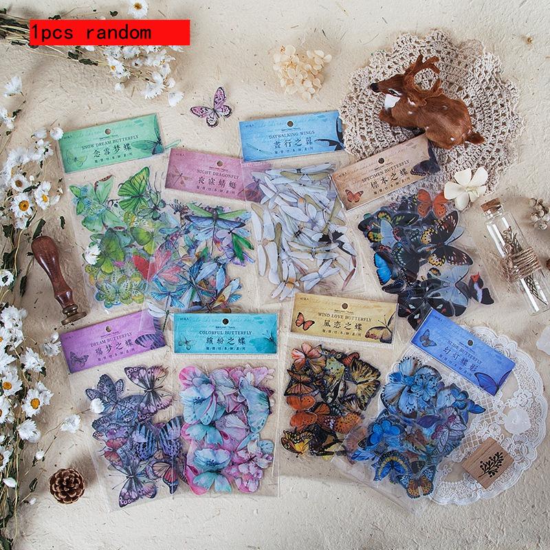 

Kawai Stationery PET Sticker Wing Taxidermist Series Handbook Material Decoration DIY 40 Pieces Office School Supplies Lovely