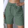 Summer New Style, Loose Fit, Linen, Casual Shorts, Solid Color, Plus Size, High Waist, Wide Leg Pants for Women
