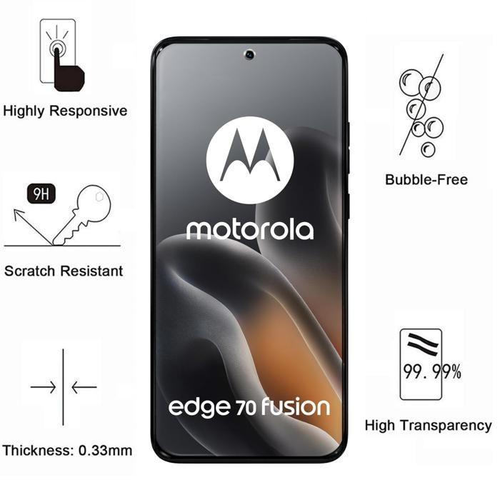 Verre Trempé pour Motorola Edge 70 Fusion 5G [Pack 4] Film Vitre Protection Ecran Phonillico®