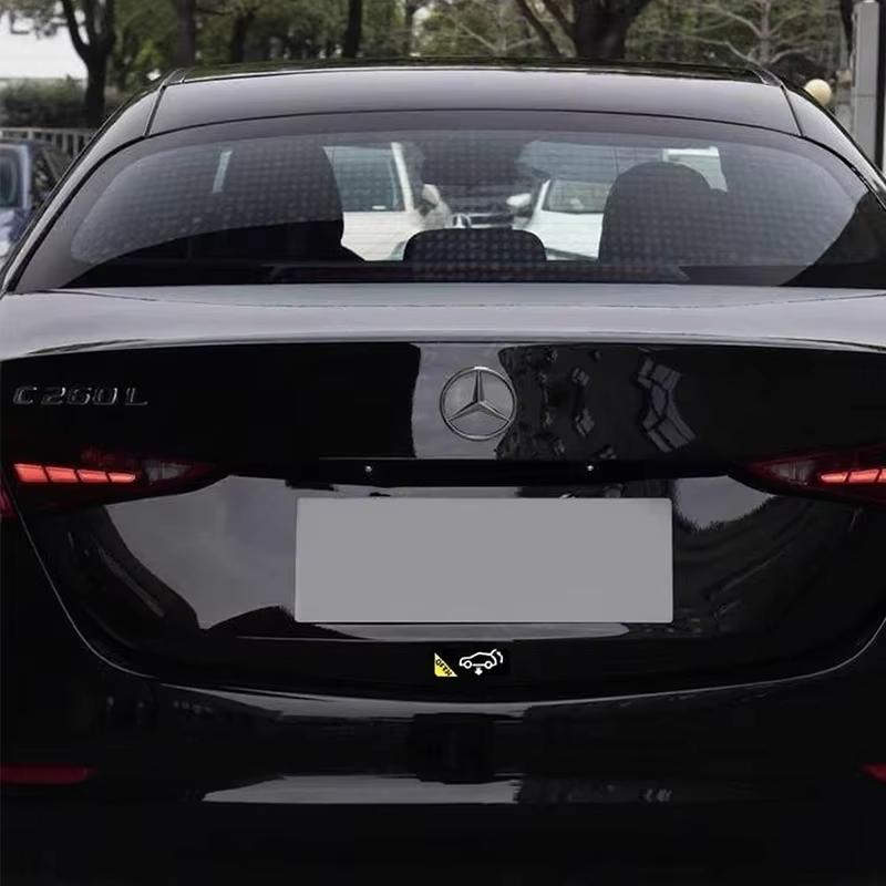 Personalized Car Trunk Auto Opening Prompt Sticker Electric Vehicle Warning Decal Waterproof Car Accessories Decoration