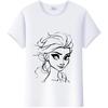 Vintage Cartoon Woman Summer Tees Frozen Elsa Anna Princess Top White Ladies T-Shirts 90S Clothes Plus Size Gothic Blouse
