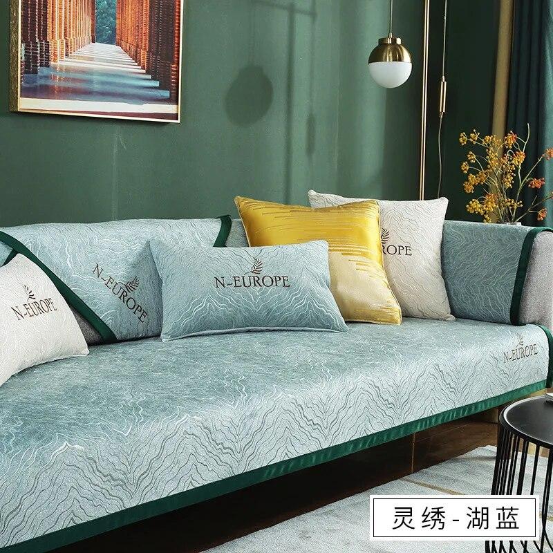 

Роскошные диванные подушки с широкой окантовкой под мрамор, современные нескользящие чехлы для диванов в современном стиле, чехлы для гостиной, чехлы на подлокотники для диванов 70x70cm 1pcs