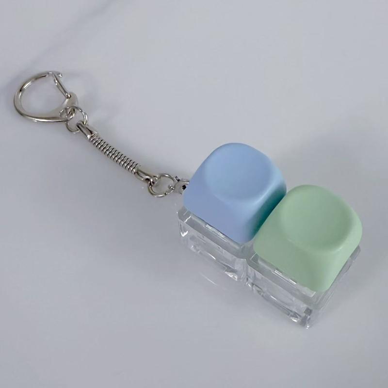 1/2 Key Led Keyboard Button Clicker Mechanical Keyboard Keychain For Gifts To Pass The Boring Time Stress Relief