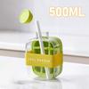 500/800ml Ice Cube Bottle Zero-contact Pressing Mould Ice-maker Silicone Freezer Ice Trays Water Bottle Ice Cube Maker