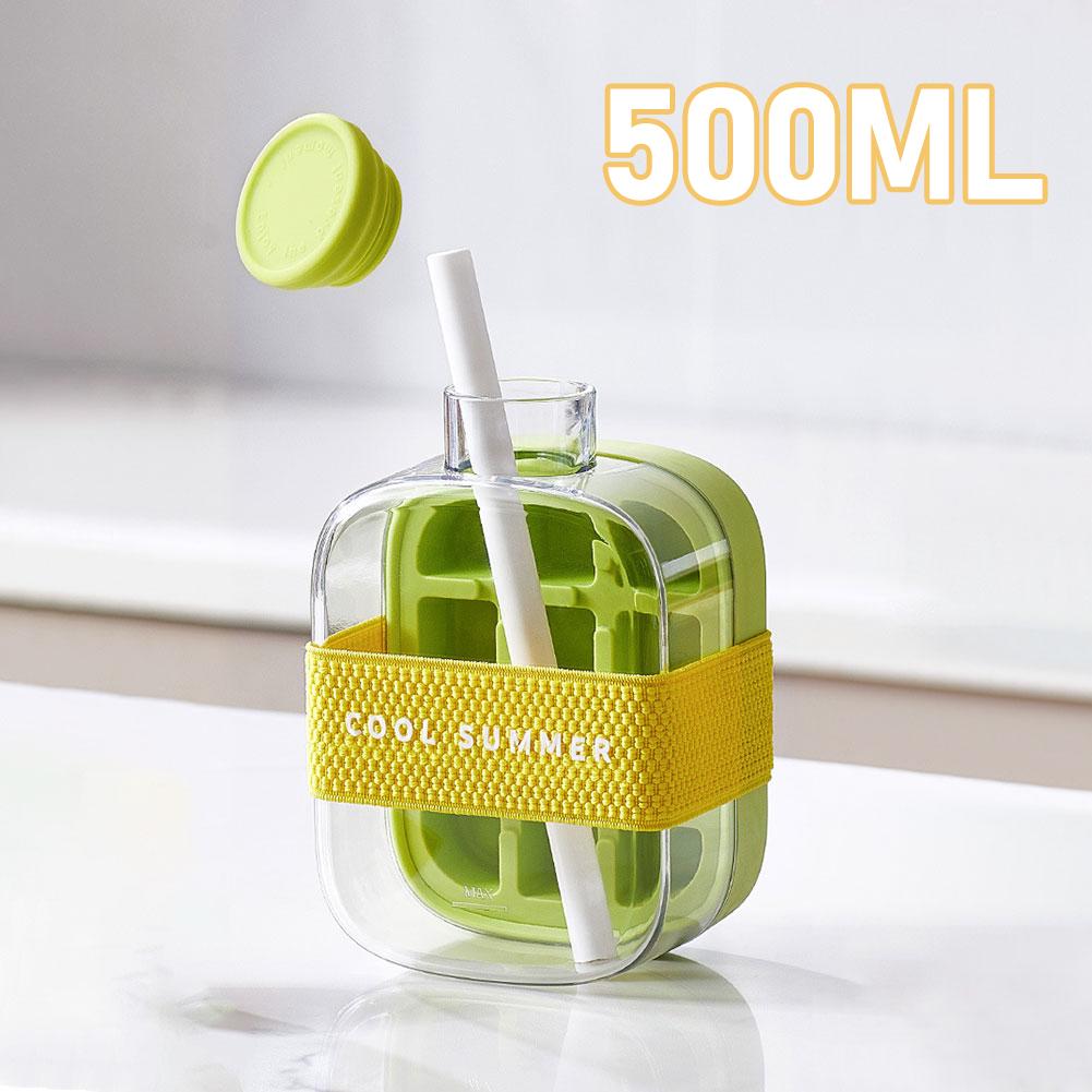 500/800ml Ice Cube Bottle Zero-contact Pressing Mould Ice-maker Silicone Freezer Ice Trays Water Bottle Ice Cube Maker