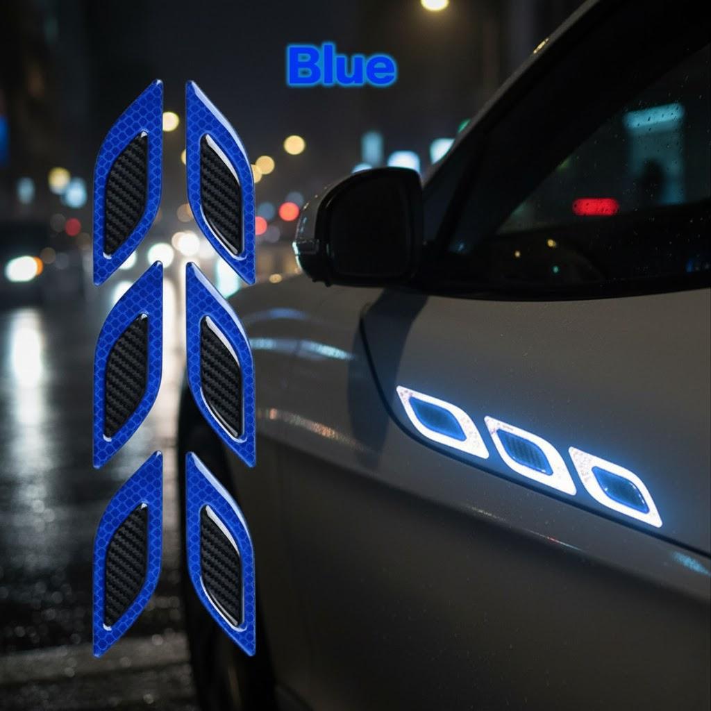 Reflective Sticker Warning Tape for Car Hood Eyebrow Reflector Adhesive Carbon Fiber Universal Safety Decal Vehicle Exterior