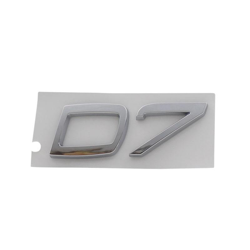 

3D Premium D2 D3 D4 D5 D6 D7 Letters for car Engine Hood Fender trunk Tail Rear Decal Emblem Badge Sticker D7-chrome