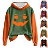 Women's Halloween Print Hoodie Sweatshirt Long Sleeve Pullover with Drawstring