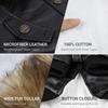 LESYPET Dog Leather Jacket Small Breed, Waterproof Dog Coat Double Layer with Fleece Lined for Puppy Cats, Doggie Jacket Winter Coat In Cold Weather,