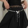 Fringed Butterfly Waist Chain Lustrous Metallic 2000s Belly Chain Belt for Female Fashion Waist Decors Women Body Jewelry