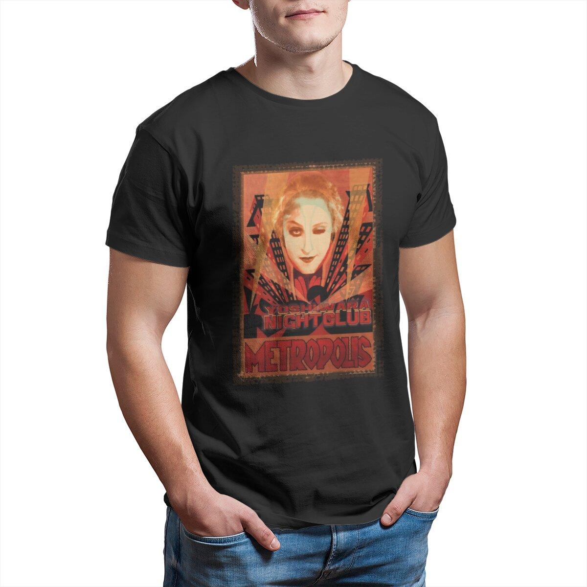 

Yoshiwara nightclub Metropolis Fritz Lang social Germany science fiction future plus size printed tshirt Large size clothes 4XL