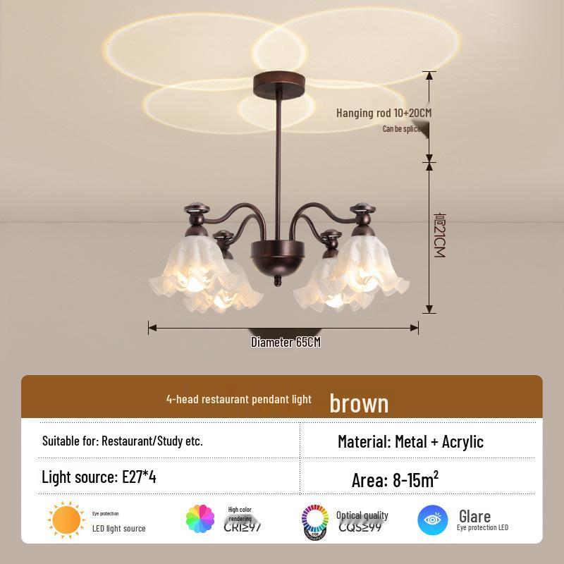 Vintage French Lily of the Valley Living Room Chandelier - Retro Style Luxury Lighting Fixture