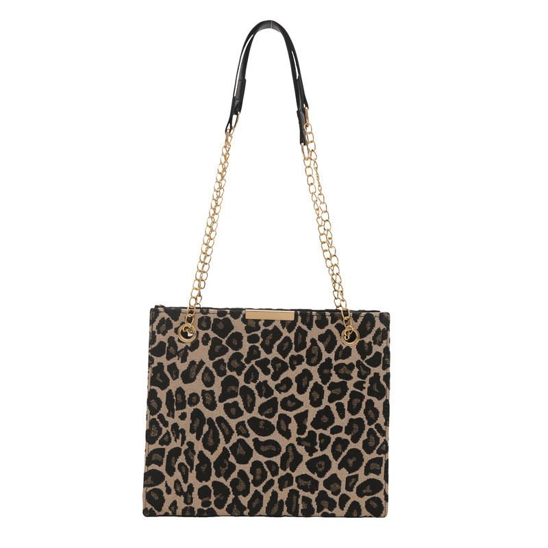 

Fashion Zebra Leopard Pattern Women Large Capacity Shoulder Tote Bag For Daily Leopard Brown