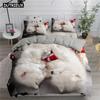 Lovely White Dogs Bedding Set Animal Fashion 3D Print Comforter Luxury Queen King Single Size Duvet Cover Set Home Textile Decor