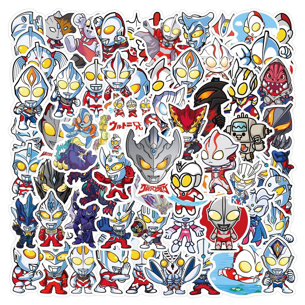 120 New Ultraman Cartoon Stickers Personalized and Creative DIY Decorative Scooter Water Cup Stickers