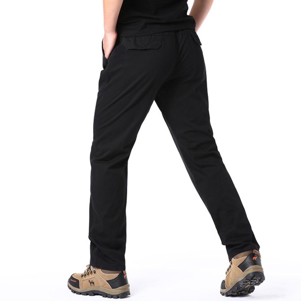 Casual Pants Men's Spring Autumn Cotton Cargo Trousers Large Sports Pants Loose Straight Man Elastic Waist Work Pants