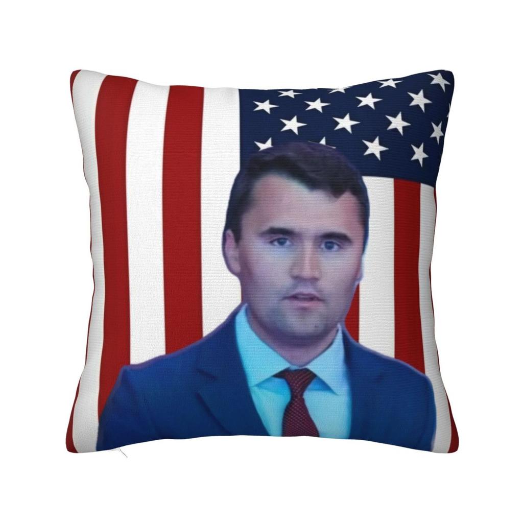 Pillow Case Charlie Kirk American Flag Polyester Pillow Cover Cute Funny Cushion Cover Pillowcases For Office Home Decorative