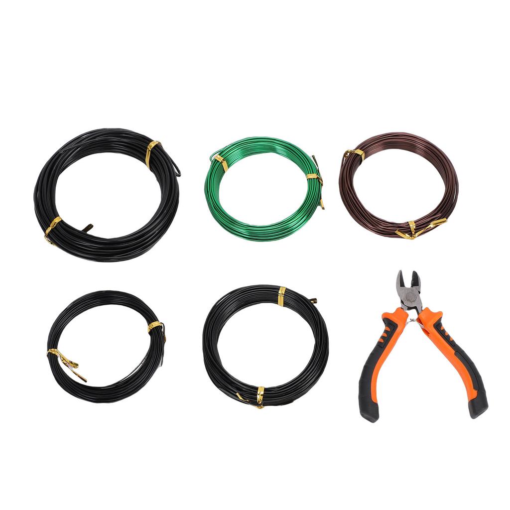 5 Roll Aluminum Bonsai  Ing Wires with Wire Cutter 1.0mm 1.5mm 2.0mm Size for  S Indoor Garden   Tools