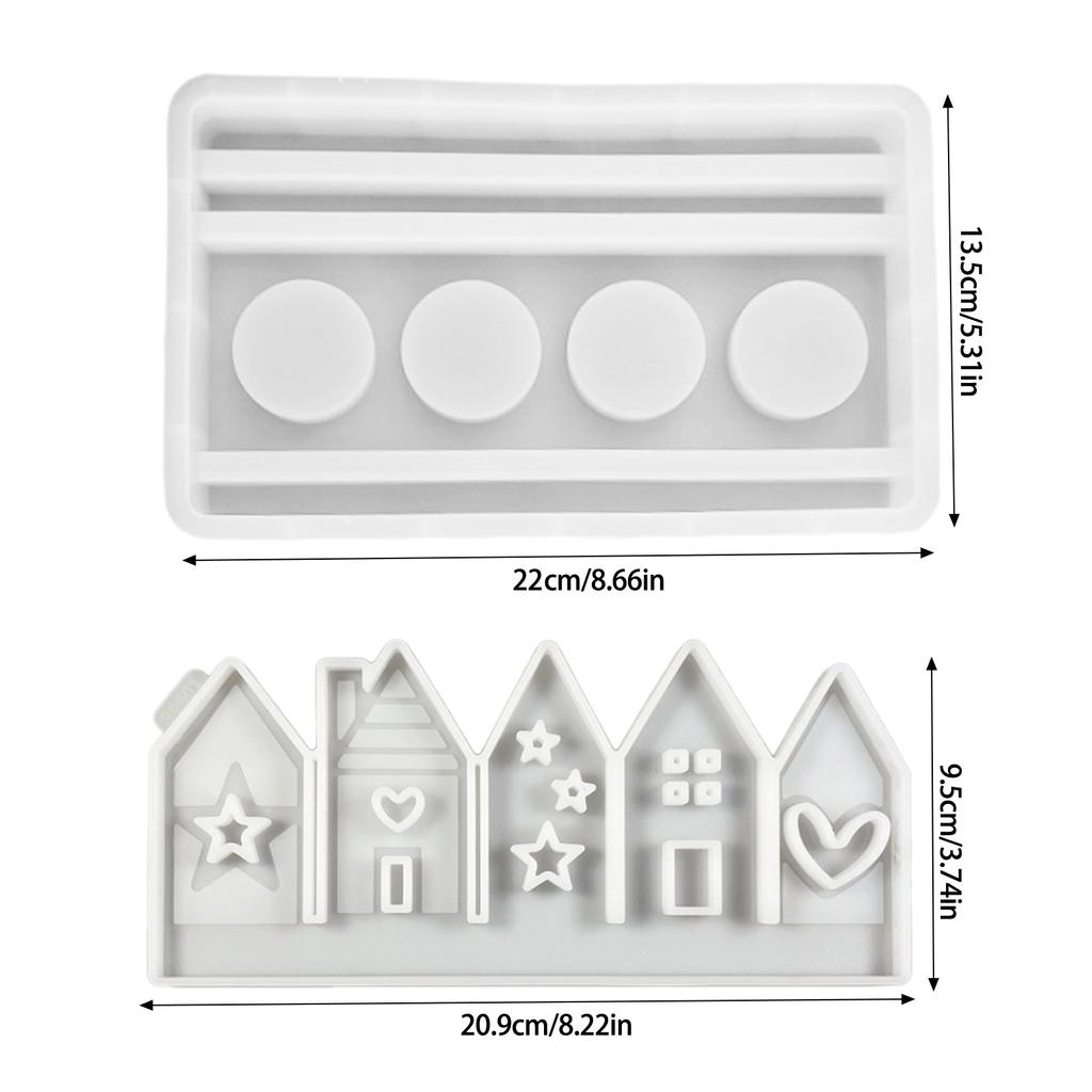 Krásné řemeslné výrobky ve tvaru domu Forma Poutavé Domácí řemeslné dekorace Silikonová forma Ornament Ruční výroba Pryskyřičná forma
