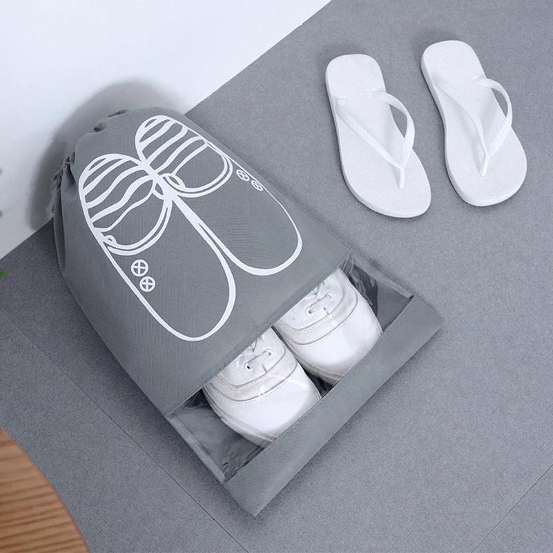 1/3/5PCS Waterproof Shoes Bag for Travel Portable Shoe Storage Bag Organizer Non-Woven Tote Drawstring Bag Shoe Organizer Travel Organizer Dust-Proof
