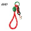 Festive Bag Accessory Christmas Wristlet Keychain, Braided Rope Keychain with Santa Snowman Mobile Decoration Pendant Reindeer Charm, Decorative