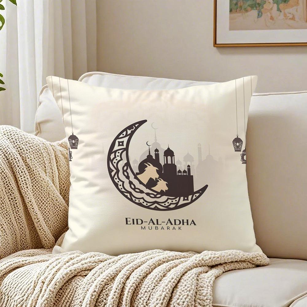 Fashion Daily Life E-Eid Al-Adhas Cushion Cover Linen Pillowcase Soft For Sofa Bed Home Room Decor