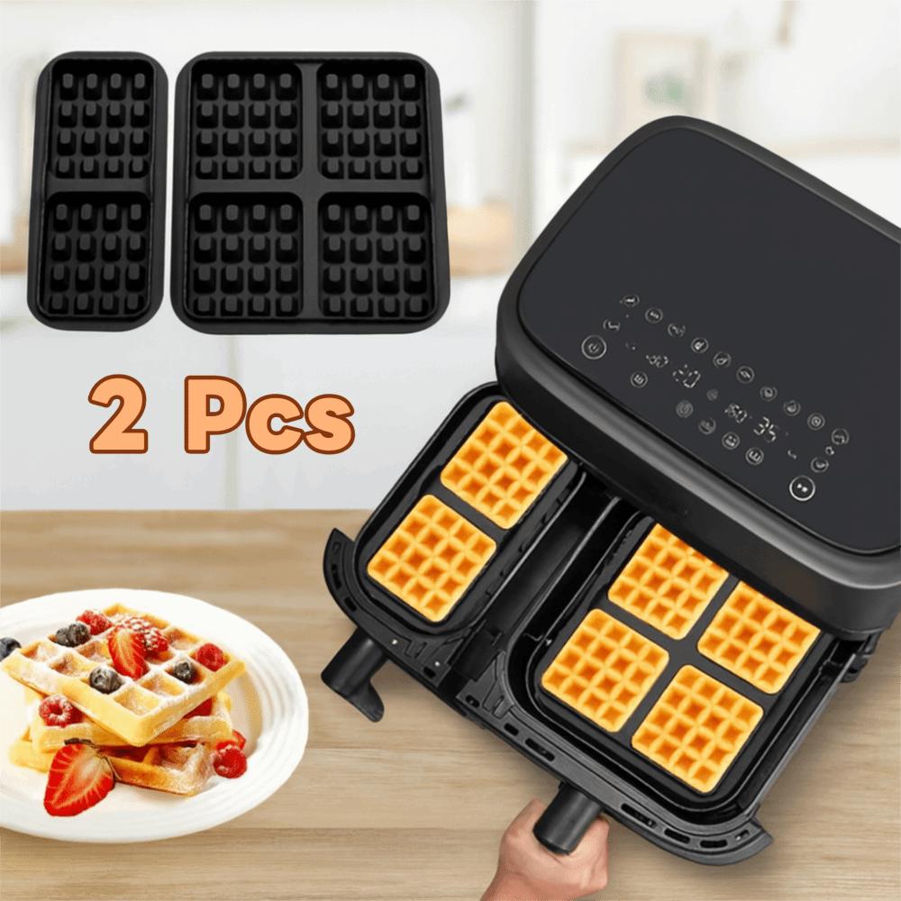 2 Piece Silicone Air Fryer Waffle Mold Heat-resistant Non-stick Waffle Maker Square/Rectangular Waffle Tray Chocolate
