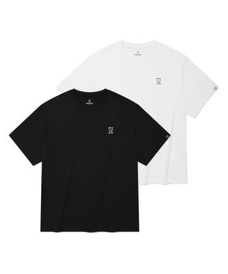 WACKY WILLY [26Ss] 2-Pack Signature Short Sleeve T-Shirt Black/White