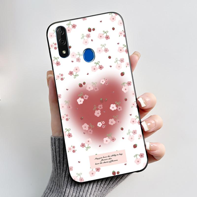 Printing Pattern Case For ZTE Blade V10 Fundas Shockproof Coque Capa Soft Silicone Black Shell Cover Cute Flower Cartoon Casing