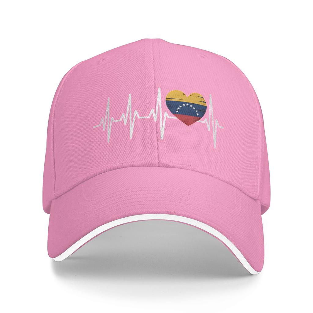 Unisex Venezuela Flag Heartbeat Venezuelan Lovers Support Outdoor Hat Trucker Cap Casual Baseball Cap Sports Sunshade
