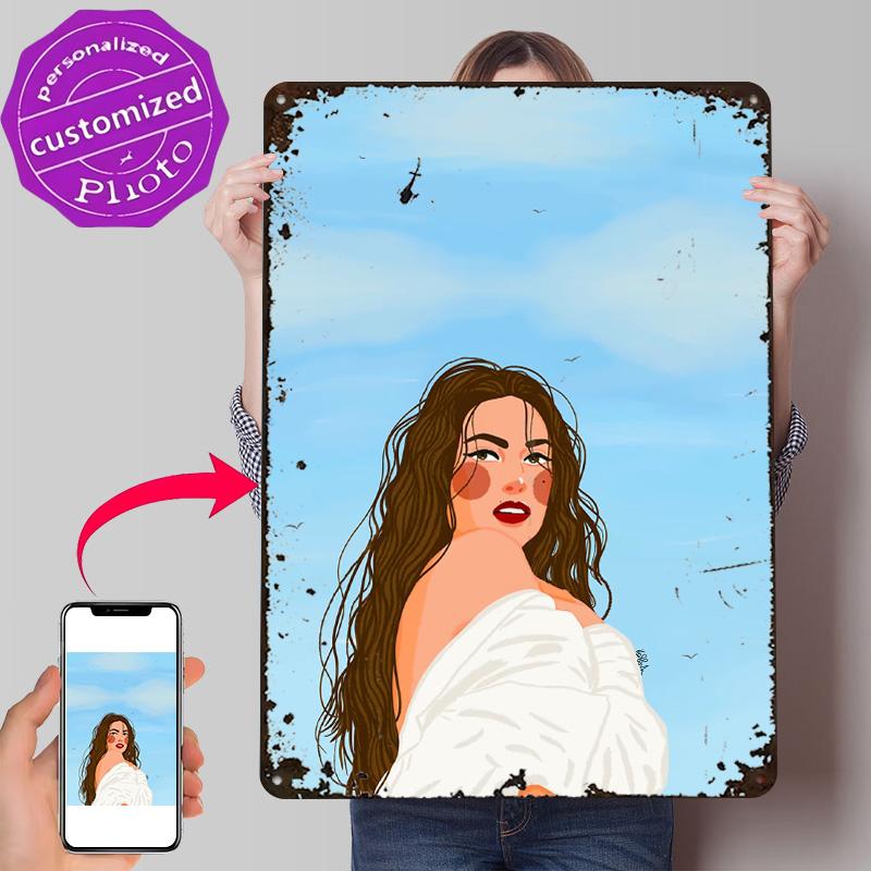Fawz Personalized D Textured Metal Poster Wall Art Vintage Tin Signs for Home Decor Living Room Decoration Gaming Wand Deko