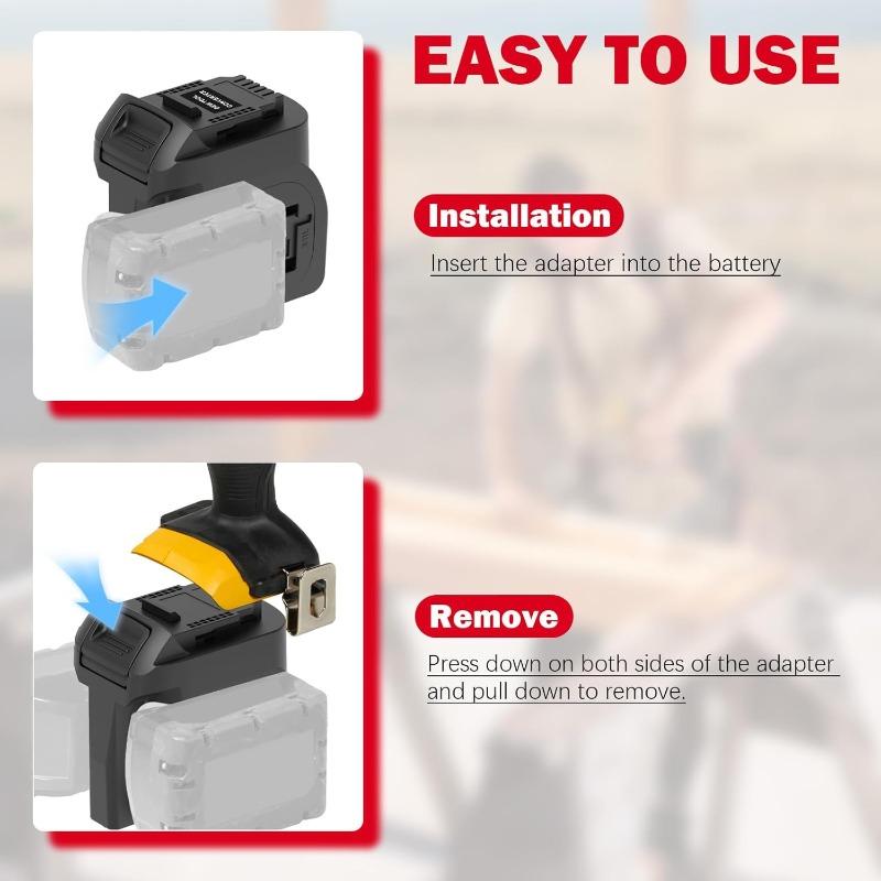 2 In 1 Battery Adapter for 2Packs for Milwaukee 18V Batteries Work for Dewalt 18V Power Tool At The Same Time Higher Power