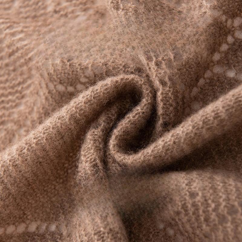 Pure Cashmere Scarf and Shawl High End Outerwear  Women's Thin Knitted French Hollow Triangle Scarf Scarf and Shawl