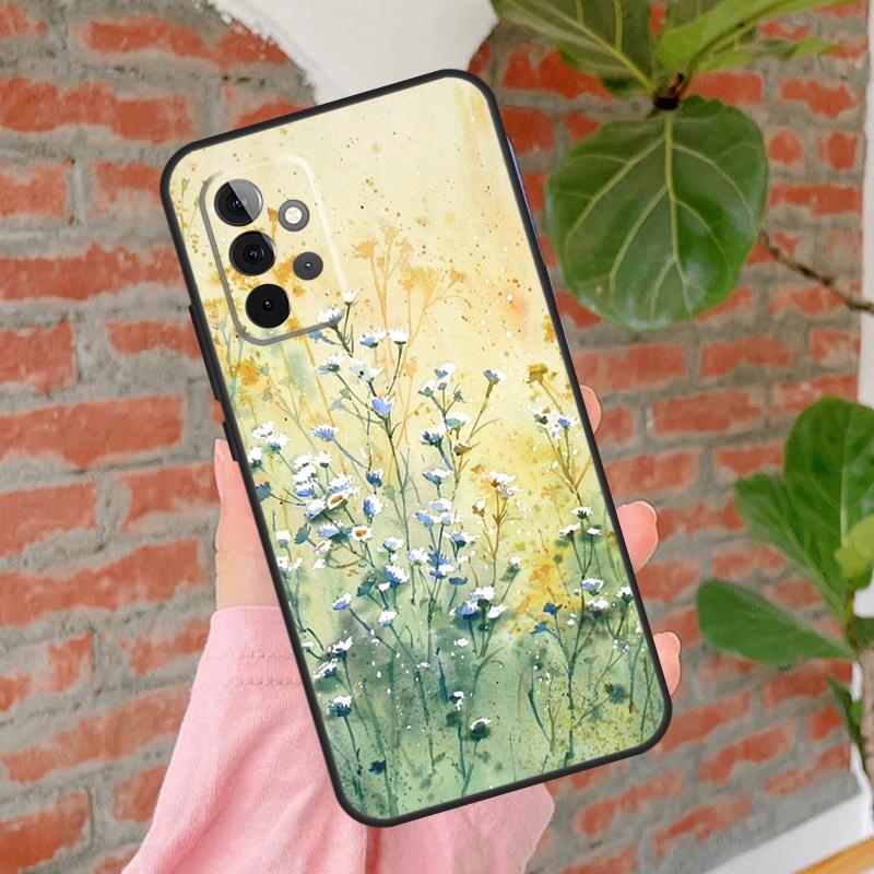 Oil Painting Flowers Cover For Samsung Galaxy A55 A35 A25 A15 A52 A32 A12 A14 A34 A54 A51 A71 A13 A33 A53 Case