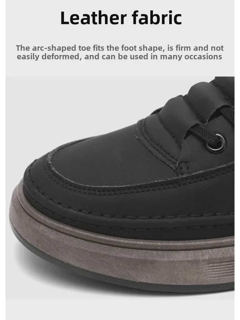 2025 Herren Frühling Freizeit-Sneakers: Trendige britische Leder-Slipper