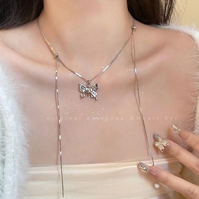Tassel Butterfly Necklace Women's Senior Design Sense Cold Wind Collarbone Chain Temperament Neck Chain