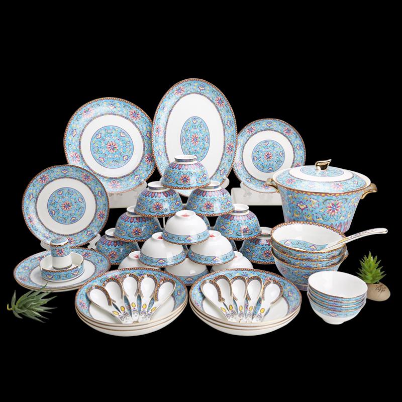 Shengshi Tangyun 50-Piece Bone China Dinnerware Set